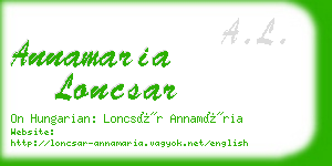 annamaria loncsar business card